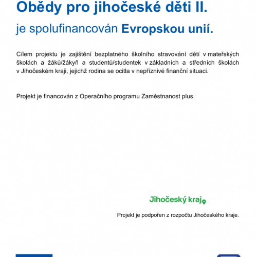Obědy pro jihočeské děti II.