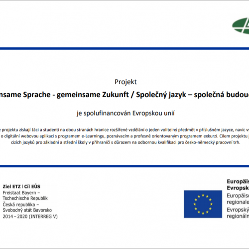 „Gemeinsame Sprache - gemeinsame Zukunft / Společný jazyk – společná budoucnost“